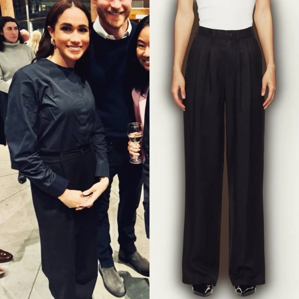 Anine Bing Black ‘Carrie’ Trousers Size 32 = U.S. Women’s 2 ASO Meghan Markle